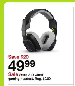 Target Astro A10 Wired Gaming Headset offer