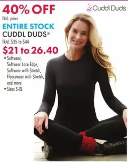 Boscov's ENTIRE STOCK CUDDL DUDS offer