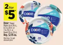 Dollar General Dixie Paper Plates 10 in./18 ct., 8.5 in./28 ct. or 7 in./32 ct. or Bowls 10 oz./32 ct offer