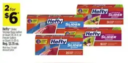 Dollar General Hefty Slider Storage Bags Gallon or Quart 18-24 ct. or Freezer Gallon or Quart 13-20 ct offer