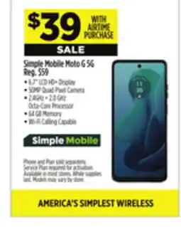 Dollar General Simple Mobile Moto G 5G offer