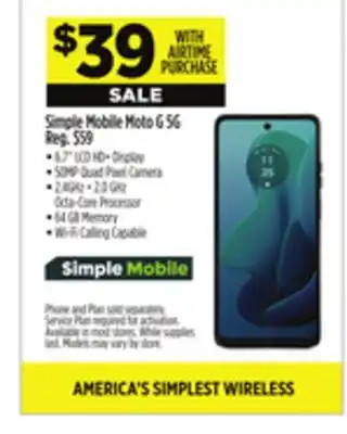 Dollar General Simple Mobile Moto G 5G offer