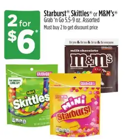 Dollar General Starburst , Skittles or M & M' s Grab'n Go offer