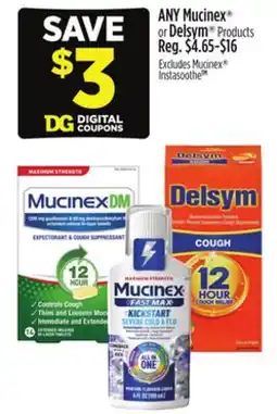 Dollar General Mucinex or Delsym Products offer