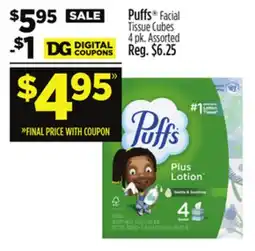 Dollar General Puffs Facial Tissue Cubes offer
