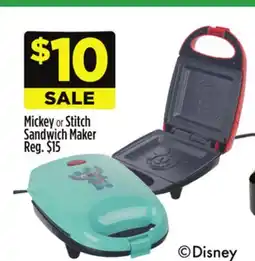 Dollar General Mickey or Stitch Sandwich Maker offer