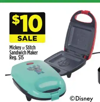 Dollar General Mickey or Stitch Sandwich Maker offer