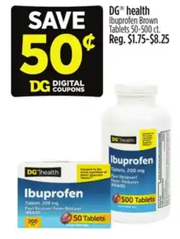 Dollar General DG health Ibuprofen Brown Tablets offer