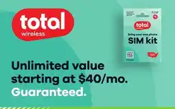 Family Dollar total Wireless Unlimited Value offer