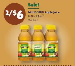 Family Dollar Mott's 100% Apple Juice offer