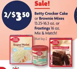 Family Dollar Betty Crocker Cake or Brownie Mixes 13.25-16.3 oz. or Frostings 16 oz offer