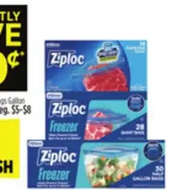 Dollar General Ziploc Freezer Bags Gallon or Quart offer