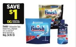 Dollar General Finish Dishwasher Tabs Power 18 ct., Ultimate 11 ct. or Jet-Dry Rinse Aid offer