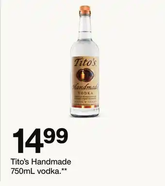 Target Tito's Handmade 750mL vodka offer