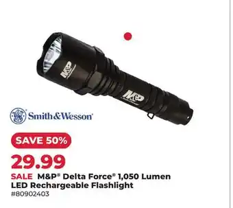 Runnings M&P Delta Force 1,050 Lumen LED Rechargeable Flashlight offer
