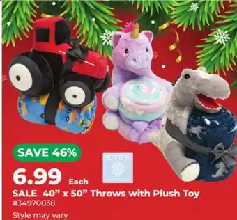 Runnings 40 x 50 Throws with Plush Toy offer