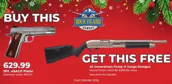 Runnings ROCK ISLAND ARMORY 1911 .45ACP Pistol offer