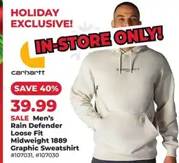 Runnings Men's Rain Defender Loose Fit Midweight 1889 Graphic Sweatshirt offer