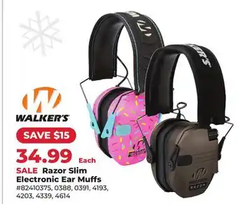 Runnings Walker's Razor Slim Electronic Ear Muffs offer