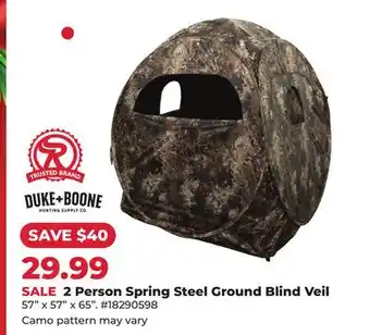 Runnings 2 Person Spring Steel Ground Blind Veil offer