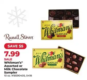 Runnings Whitman's Assorted or Milk Chocolate Sampler offer