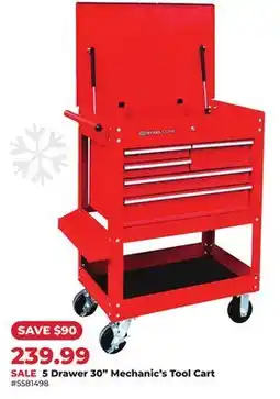 Runnings STEELCORE 5 Drawer 30 Mechanic's Tool Cart offer