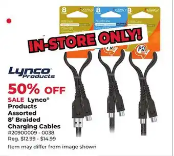 Runnings Lynco Products Assorted 8' Braided Charging Cables offer