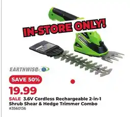 Runnings 3.6V Cordless Rechargeable 2-in-1 Shrub Shear & Hedge Trimmer Combo offer