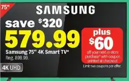 Meijer Samsung 75" 4K Smart TV offer