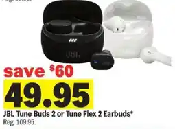 Meijer JBL Tune Buds 2 or Tune Flex 2 Earbuds offer