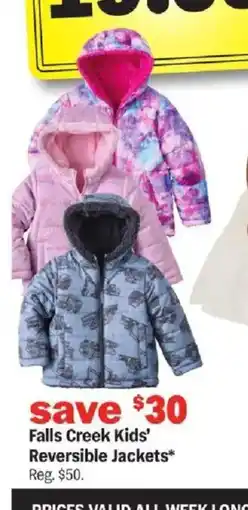 Meijer Falls Creek Kids' Reversible Jackets offer