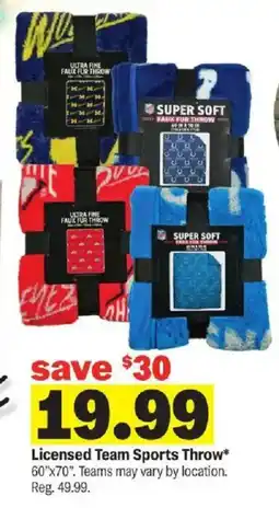 Meijer Licensed Team Sports Throw offer