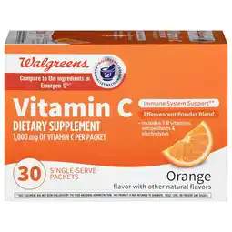 Walgreens Vitamin C Effervescent Powder Blend Packets (30 days) Orange offer