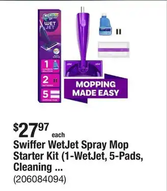 The Home Depot Swiffer WetJet Spray Mop Starter Kit (1-WetJet, 5-Pads, Cleaning Solution and Batteries) offer
