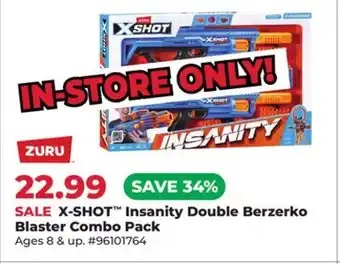 Runnings X-SHOT Insanity Double Berzerko Blaster Combo Pack offer