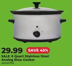 Runnings 6 Quart Stainless Steel Analog Slow Cooker offer