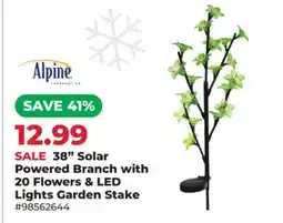 Runnings 38 Solar Powered Branch with 20 Flowers & LED Lights offer