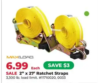 Runnings 2 x 27' Ratchet Straps offer