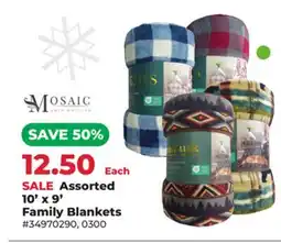 Runnings Assorted 10' x 9' Family Blankets offer