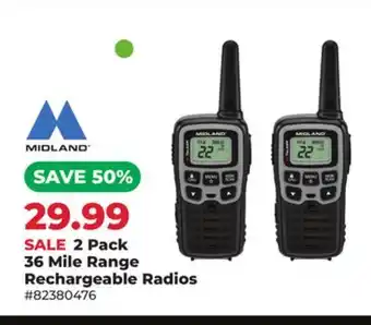 Runnings 2 Pack 36 Mile Range Rechargeable Radios offer