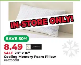 Runnings 28 x 16 Cooling Memory Foam Pillow offer