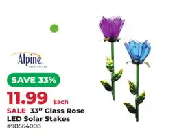 Runnings 33 Glass Rose LED Solar Stakes offer