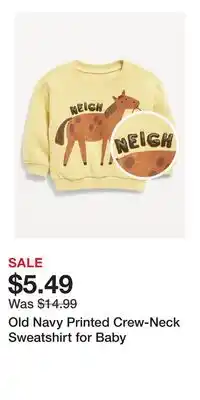 Old Navy Old Navy Printed Crew-Neck Sweatshirt for Baby offer