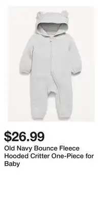 Old Navy Old Navy Bounce Fleece Hooded Critter One-Piece for Baby offer