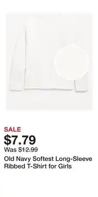 Old Navy Old Navy Softest Long-Sleeve Ribbed T-Shirt for Girls offer