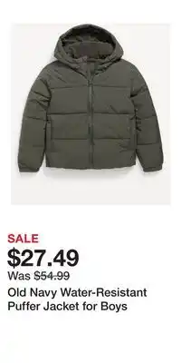 Old Navy Old Navy Water-Resistant Puffer Jacket for Boys offer