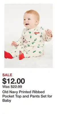 Old Navy Old Navy Printed Ribbed Pocket Top and Pants Set for Baby offer