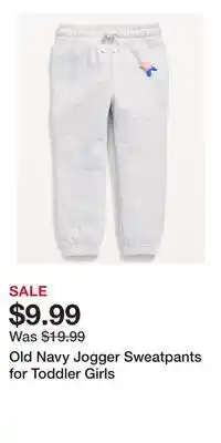 Old Navy Old Navy Jogger Sweatpants for Toddler Girls offer