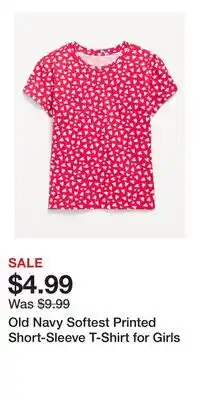 Old Navy Old Navy Softest Printed Short-Sleeve T-Shirt for Girls offer