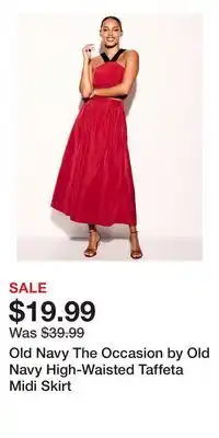 Old Navy Old Navy The Occasion by Old Navy High-Waisted Taffeta Midi Skirt offer